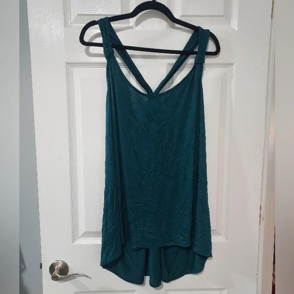 NWT Maurices Dark Teal Blue/Green Knot Racerback Tank Top in Size 2X - Picture 2 of 9